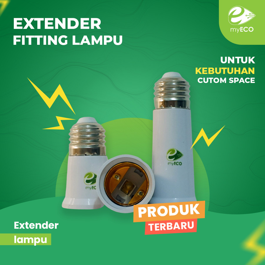 Fitting Sambungan Lampu Perpanjangan extender E27 Kuningan Downlight