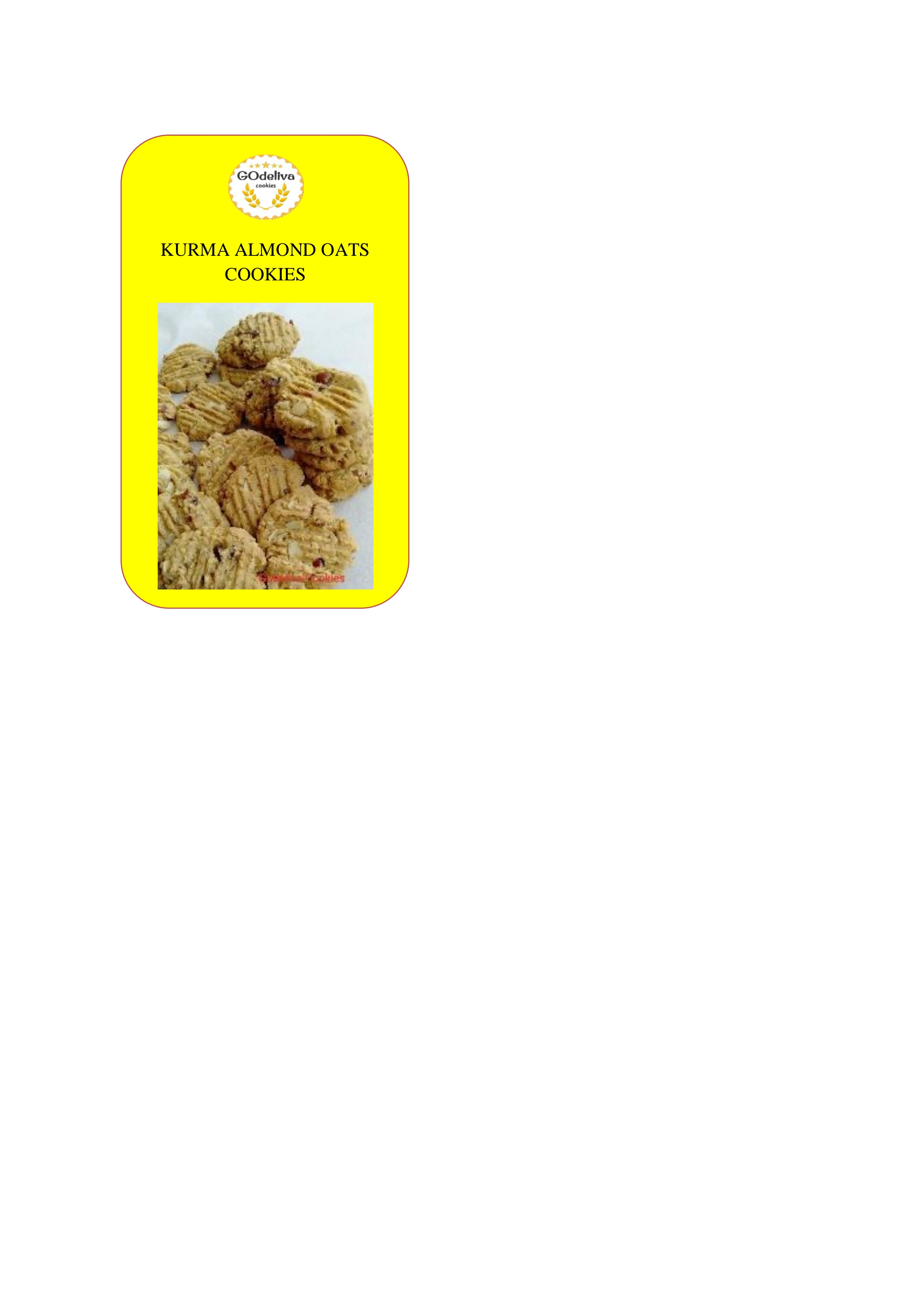 Kurma Almond Oats Cookies