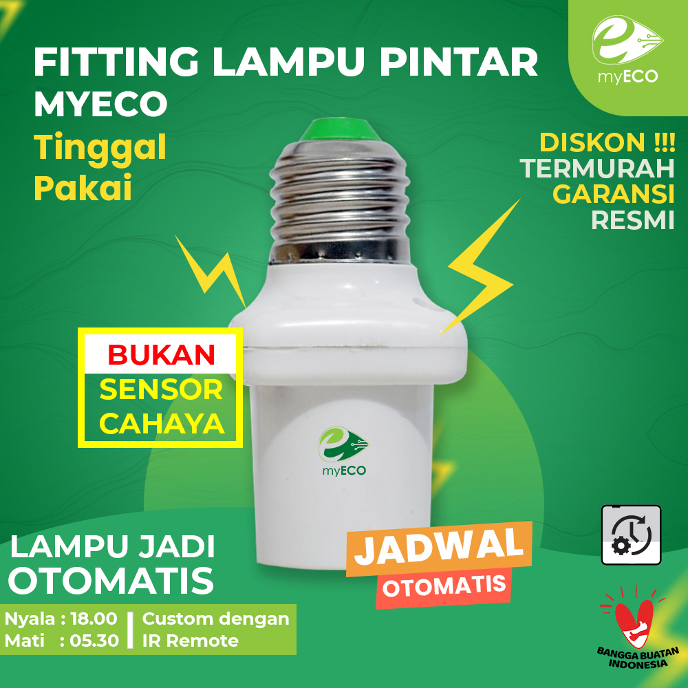 Fitting Lampu teras timer Jadwal Otomatis FA224 FA-224 myECO