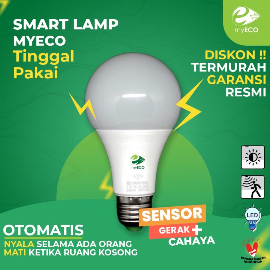 Lampu Bohlam LED kamar mandi Sensor Gerak Cahaya Otomatis Hemat ORI