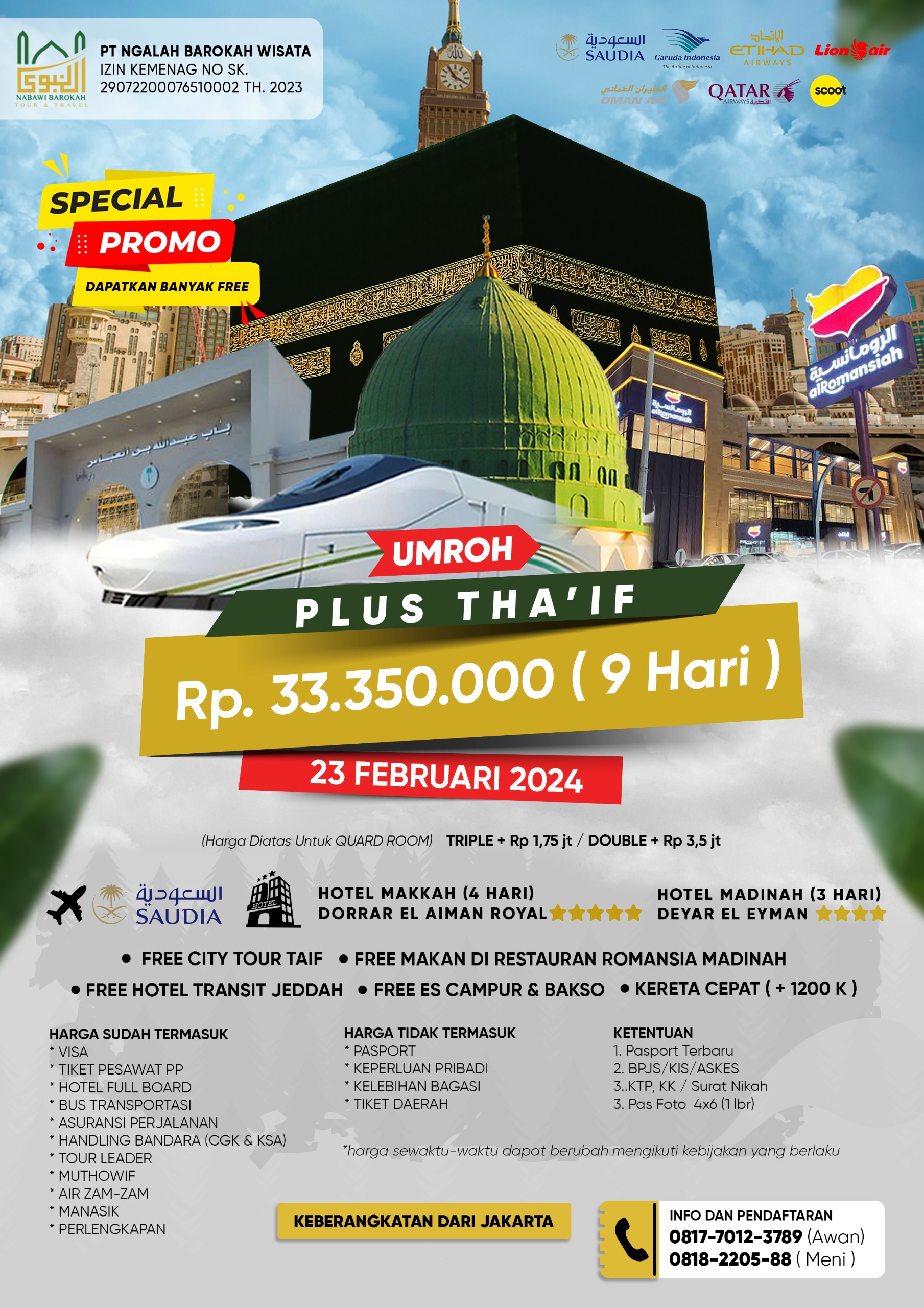 Umroh Plus Tha'if 9 hari